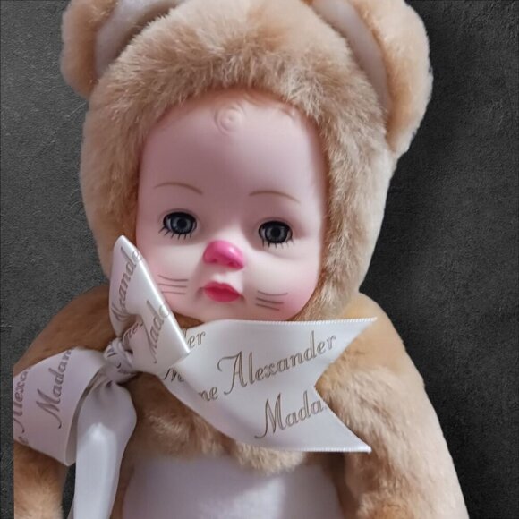 Madame Alexander Plush Bear Doll With Embroidered Details & Ribbon Bow "13" - Picture 4 of 4